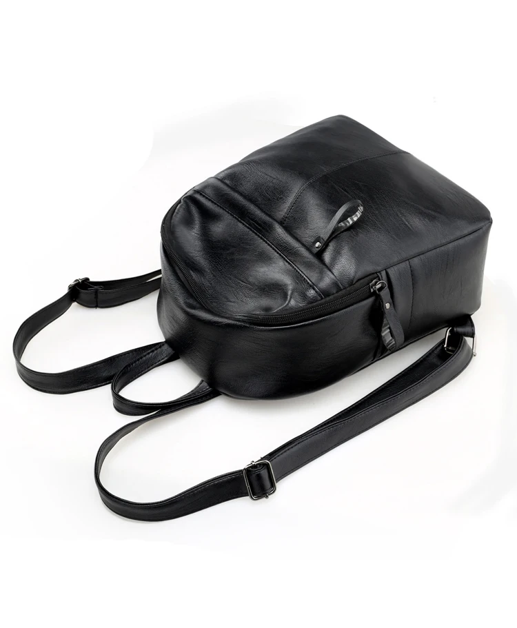 Backpack Women Leather Bag High Quality Zipper solid color Fashion Casual schoolbag for Girls Mini women backpack schoolbag