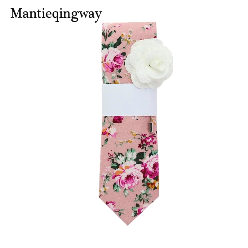 Мужские хлопковые Галстуки Mantieqingway, 19 цветов, с цветочным принтом, тонкий галстук Gravatas Corbatas, Модный свадебный деловой галстук, галстуки