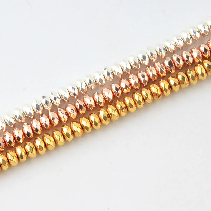 Натуральный Камень Круглый Loose beads 3/4/6/8 мм плоский Ограненный гематит бусины для