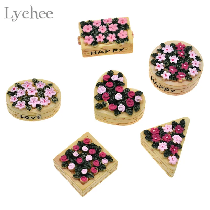 Lychee жизнь 6 шт. Цветочная корзина фигурки сказочные миниатюры украшение для сада