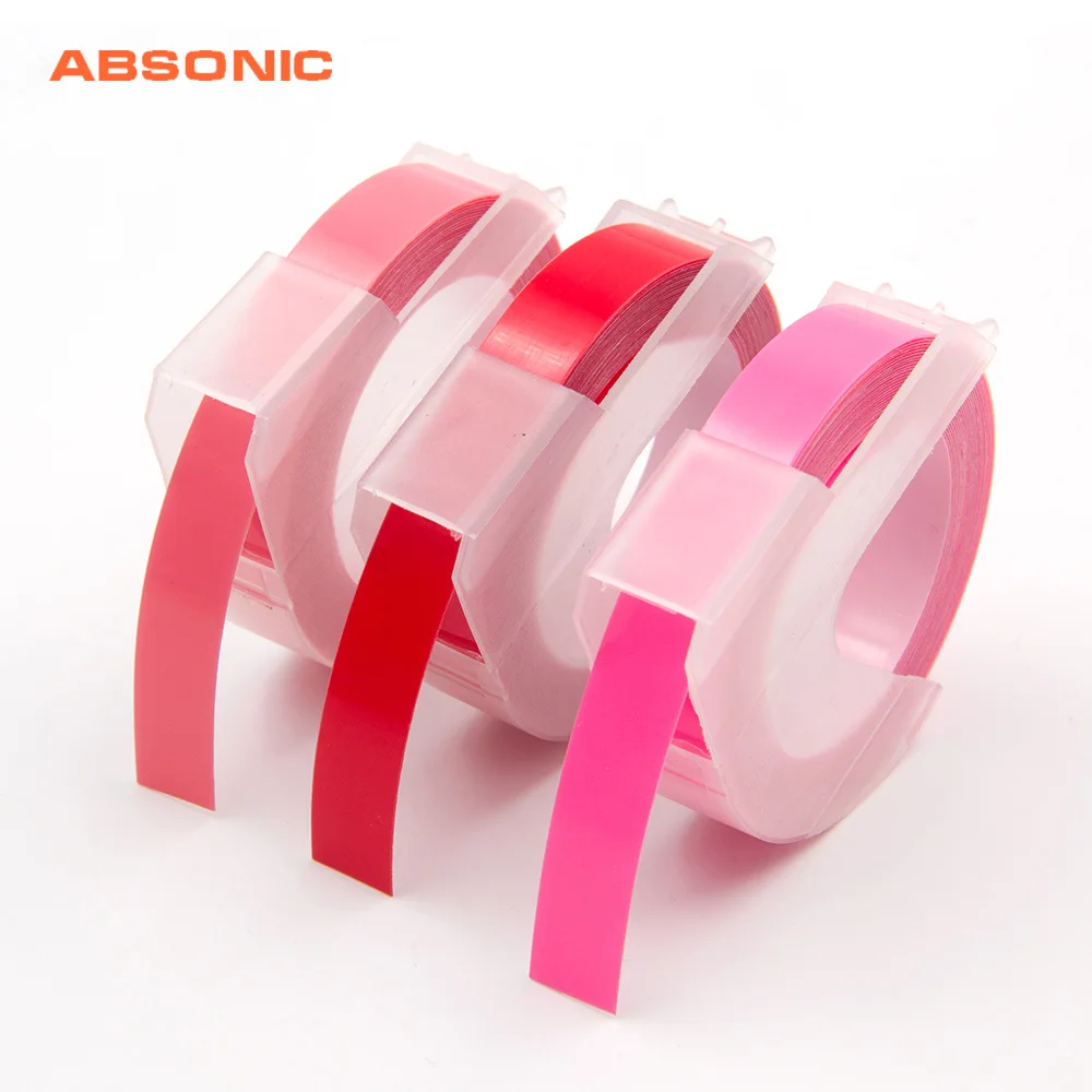 Absoonic 9 мм Флуоресцентный розовый совместимый с DYMO 3D пластиковым тиснением Xpress