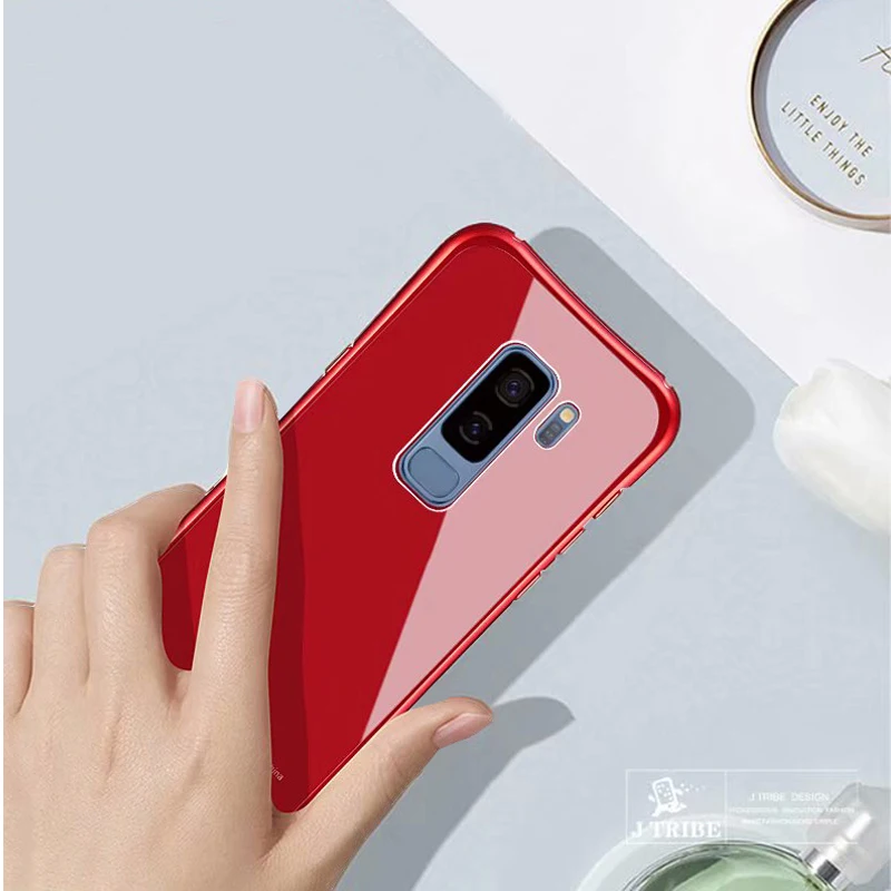 Чехол Vpower для samsung Galaxy S9 PLUS, алюминиевая рамка для бампера, Задняя стеклянная крышка для samsung S9 Plus, металлический чехол из закаленного стекла