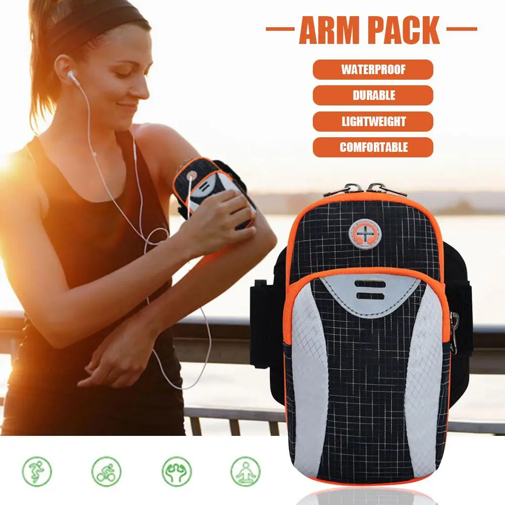 

Outdoor Sports Arm Bag Sports Waterproof Double Pocket Arm Bag Universal Fitness Arm Bag With Headphone Jack Supplies