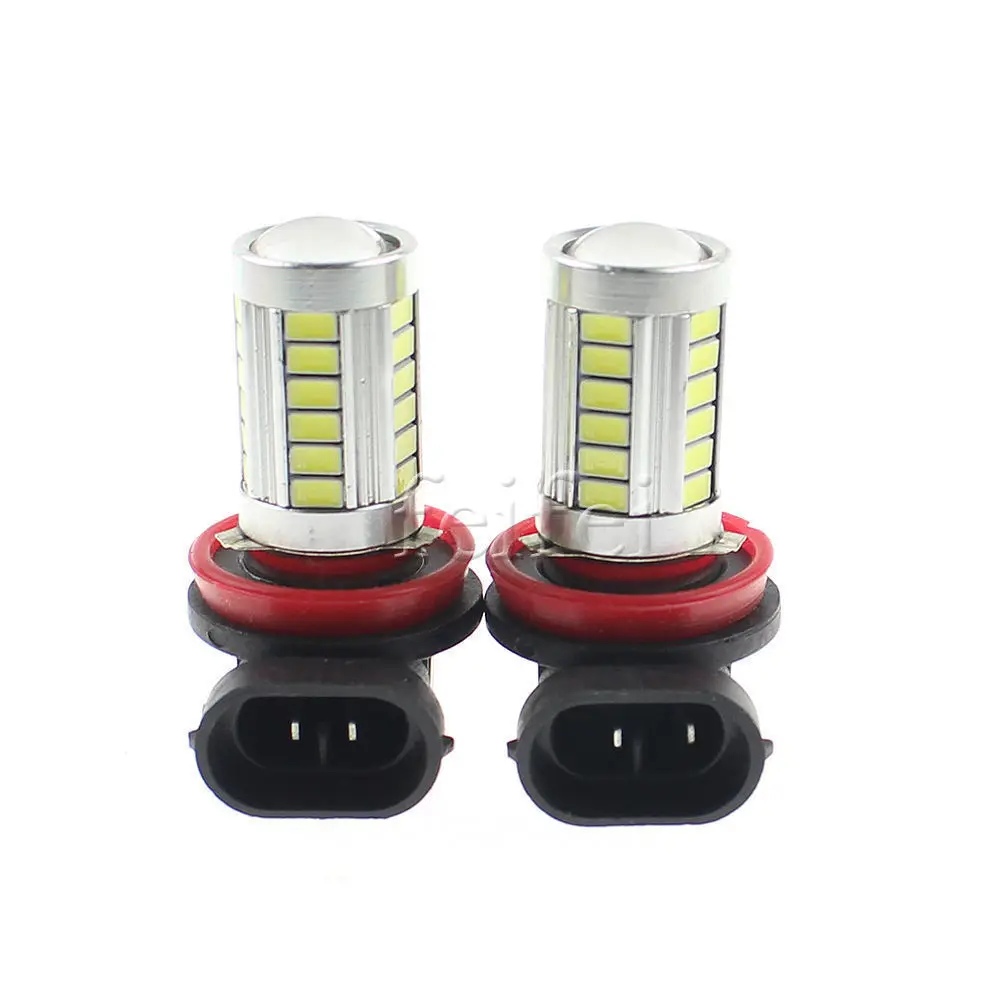2X H16 33 SMD 5630 Светодиодный автомобильный противотуманный автомобильный светильник, стоп-сигнал, DRL, лампа заднего хода, оранжевые, белые, синие, тормозной светильник