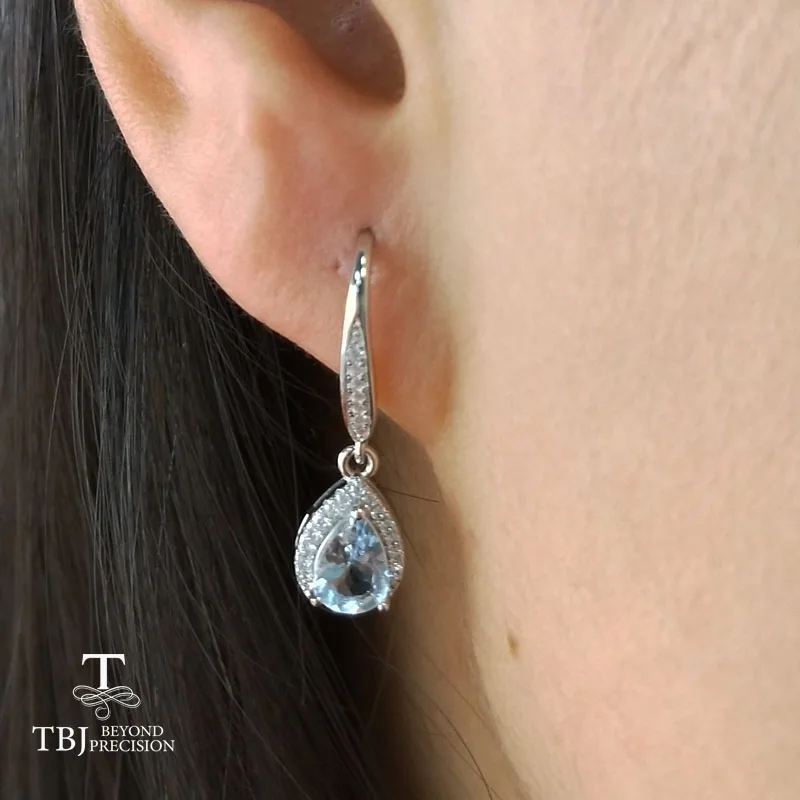 Женские серьги-капельки TBJ украшения из серебра 100% пробы с натуральными
