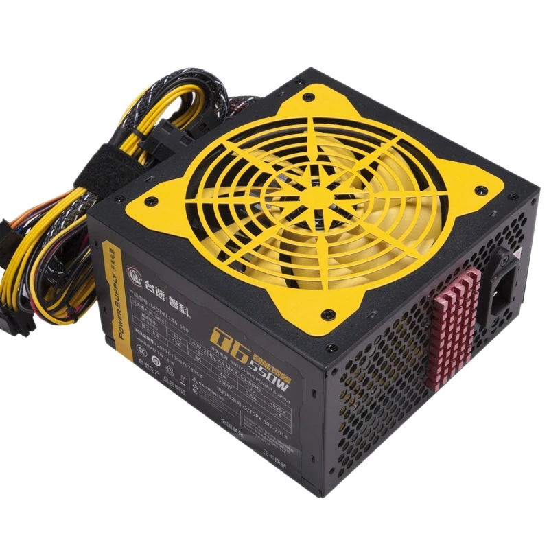 140-260V Max 550W блок питания для компьютера Pc Cpu 12V 20+ 4 pin 120Mm Silent Fan Pcie-E Sata адаптер питания для компьютера Intel Amd
