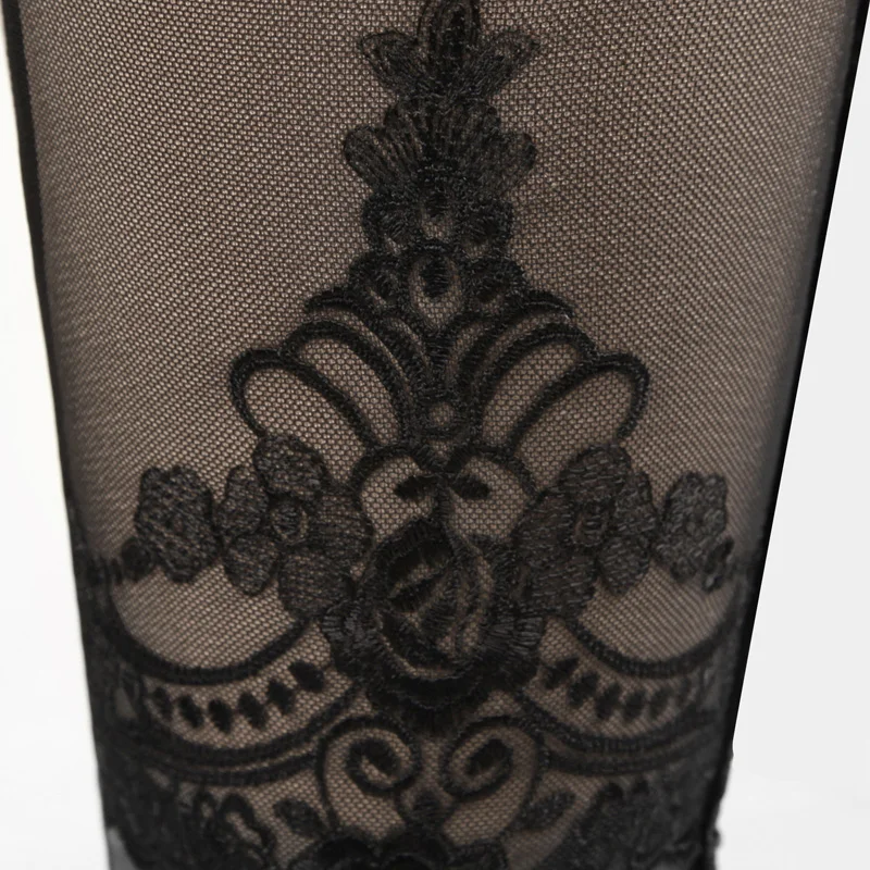 Steam Punk Gothic Sexy Lady Leggings Black Lace Bandage Pants Patchwork Slim Long Leggings High Elastic Pants