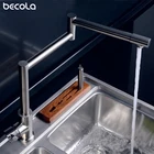 Смеситель для кухни, поворот на 720 градусов, смеситель для раковины из нержавеющей стали, универсальный, с одной ручкой, смеситель горячей и холодной воды