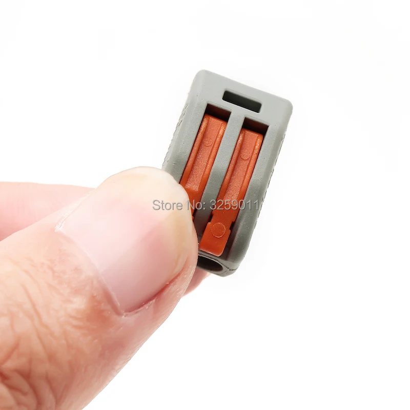 

100PCS PCT-212 222-412 Spring Lever Push Fit Cable 32A 400V 28-12AWG Universal 2 Pin Universal Conductor Terminal Block