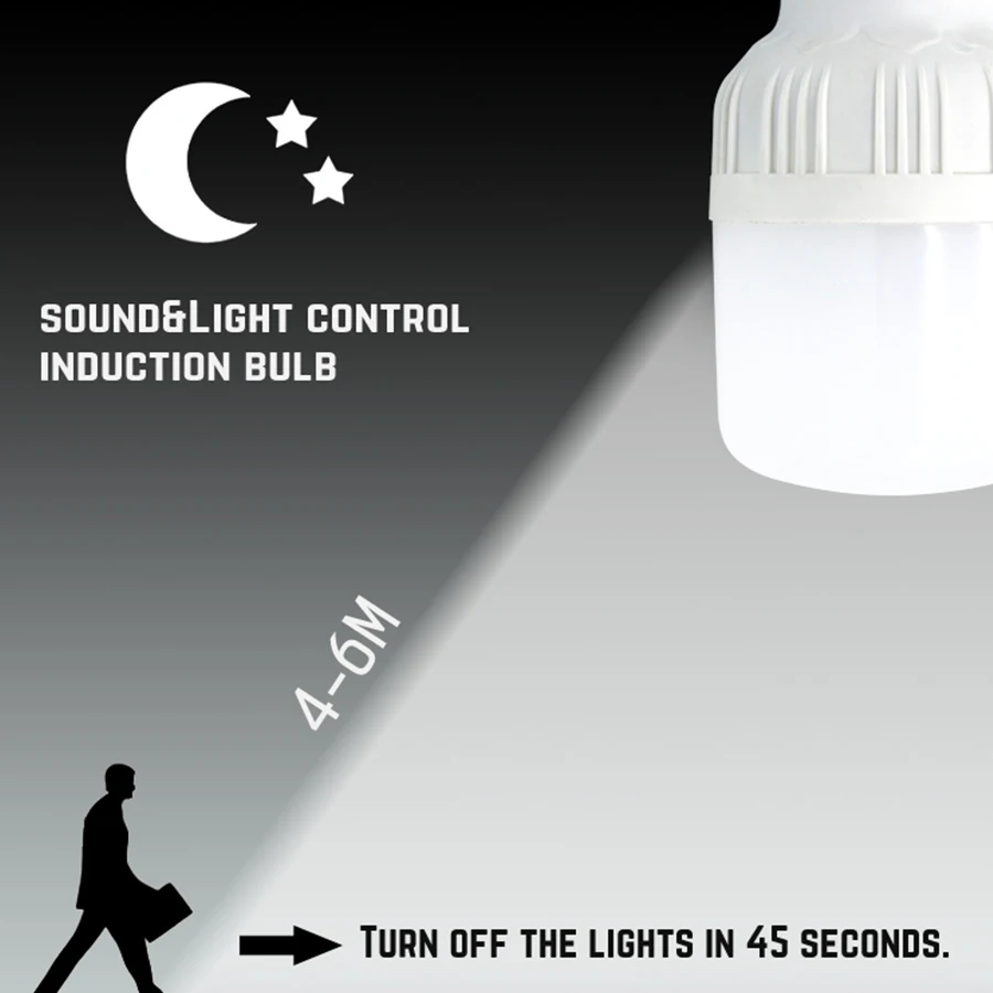 5 шт./лот E27 LED PIR сенсор 220 В Светодиодная лампа монитор освещение интеллектуальное