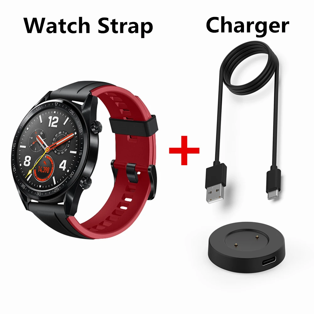 Ремешок для huawei Watch зарядное устройство GT силиконовый ремешок для часов Honor Watch Magic 22 мм кожаный браслет для huawei GT активные ремни