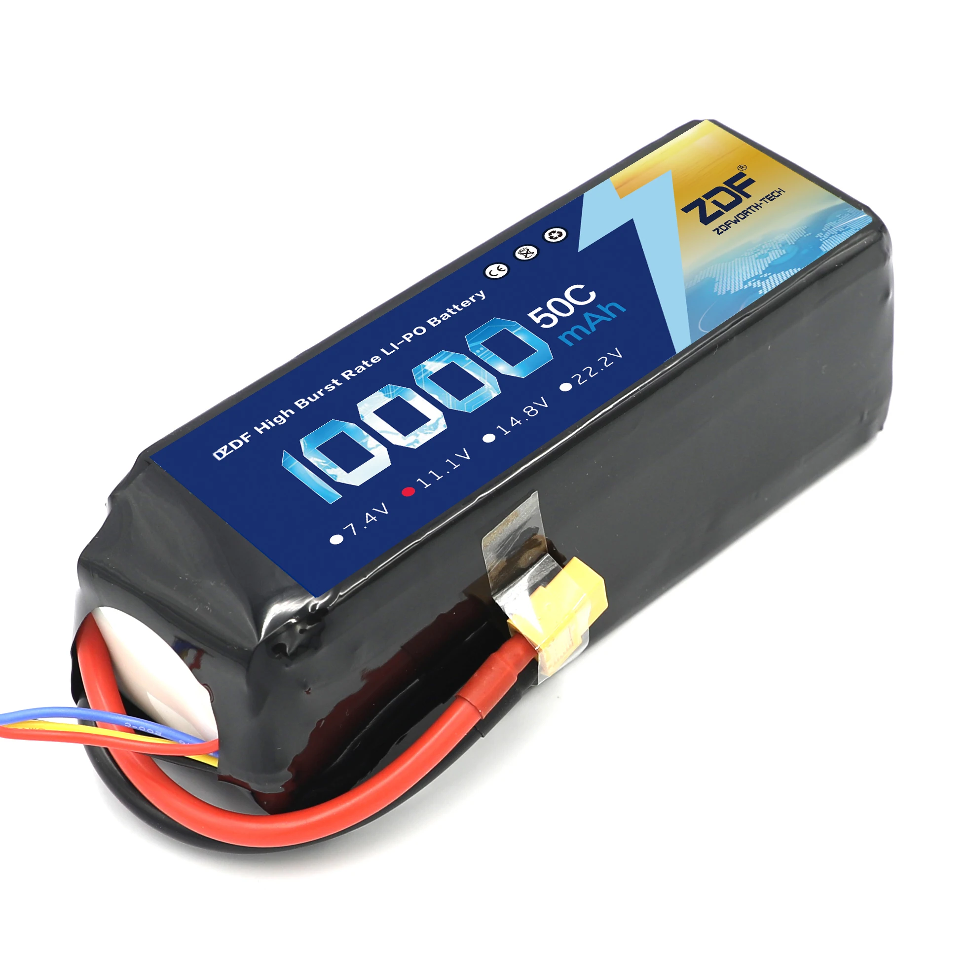 ZDF 3S 4S 6S 11 1 V 14 8 18 5 22 2 10000mah 50C литий полимерный аккумулятор для Дрон RC UAV 1:5 1:8 1:10