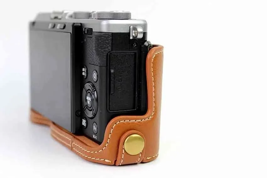 Черный/коричневый/Coffe DS чехол из натуральной кожи для Fujifilm Fuji X-70 X70 Половина корпуса камеры нижний чехол