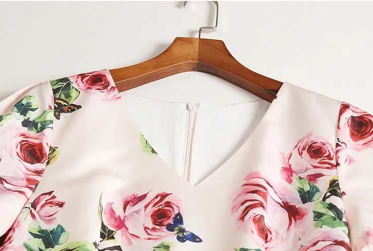 Женское летнее платье с принтом и V-образным вырезом новое модное дизайнерское