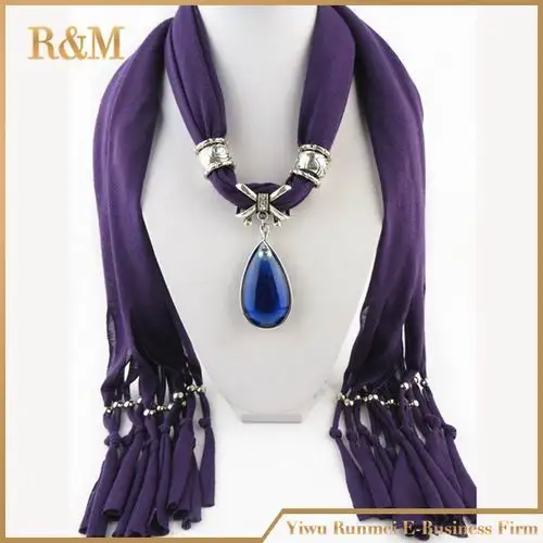 Новое поступление Шарм Синий камень драгоценный камень капли воды капля кулон шарф Стразы ювелирные изделия с кистями шарфы - Цвет: 3