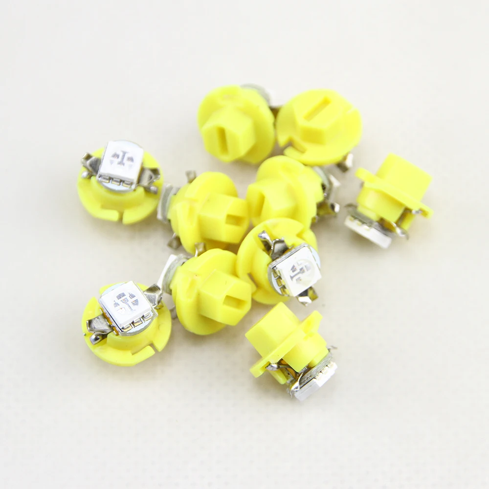 10 шт./лот T5 B8.4D 5050 1 SMD светодиодный синий боковой панель Датчик света для автомобиля B8.4 авто лампы приборной панели белого и синего цвета желтый