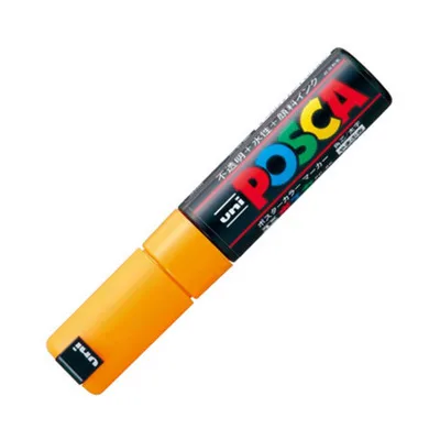 Цвет: желтый 1 шт. Uni Posca Краска Маркер-широкий Tip-8mm PC-8K 15 цветов для рисования краски - Цвет: Цвет: желтый