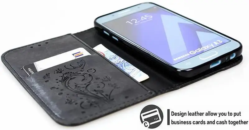 Кожаный чехол-книжка с бумажником для Samsung Galaxy A7 A5 A3, чехол с тиснением, чехлы-книжки для Samsung A5 A3, A310, A510, сумка