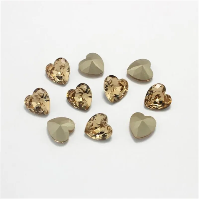 Различные размеры Lt топаз цвет сердце форма ручная работа стразы стекло DIY