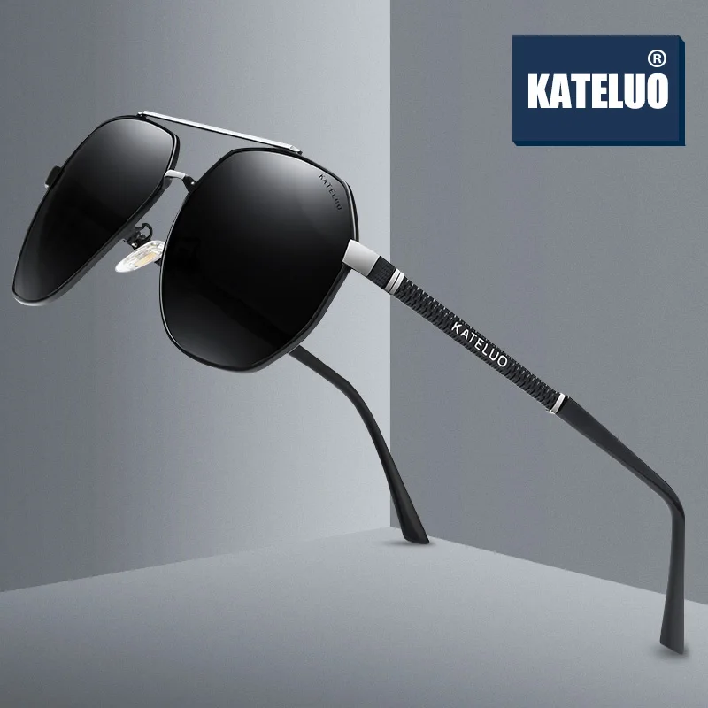 Очки авиаторы KATELUO Мужские поляризационные UV400 солнцезащитные брендовые