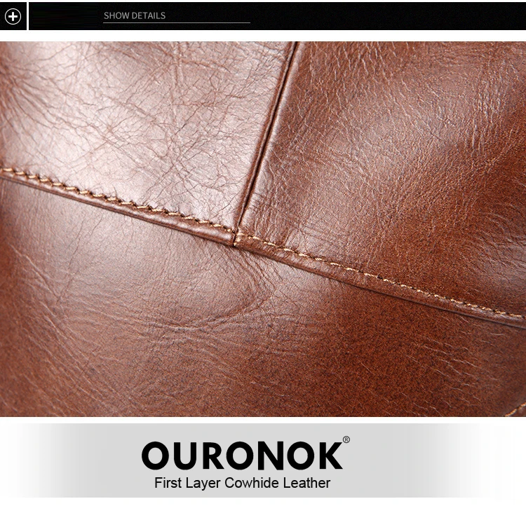 OURONOK новые кожаные Для мужчин Груди Сумка Genunie из натуральной кожи в стиле ретро Мода Повседневное модные Для мужчин плечо путешествия Анти- кражи сумка