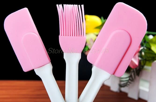 

300Set silicone cream spatula cream brush baking oil brush mixing shovel butter scraper flour scrapers 3pc/set
