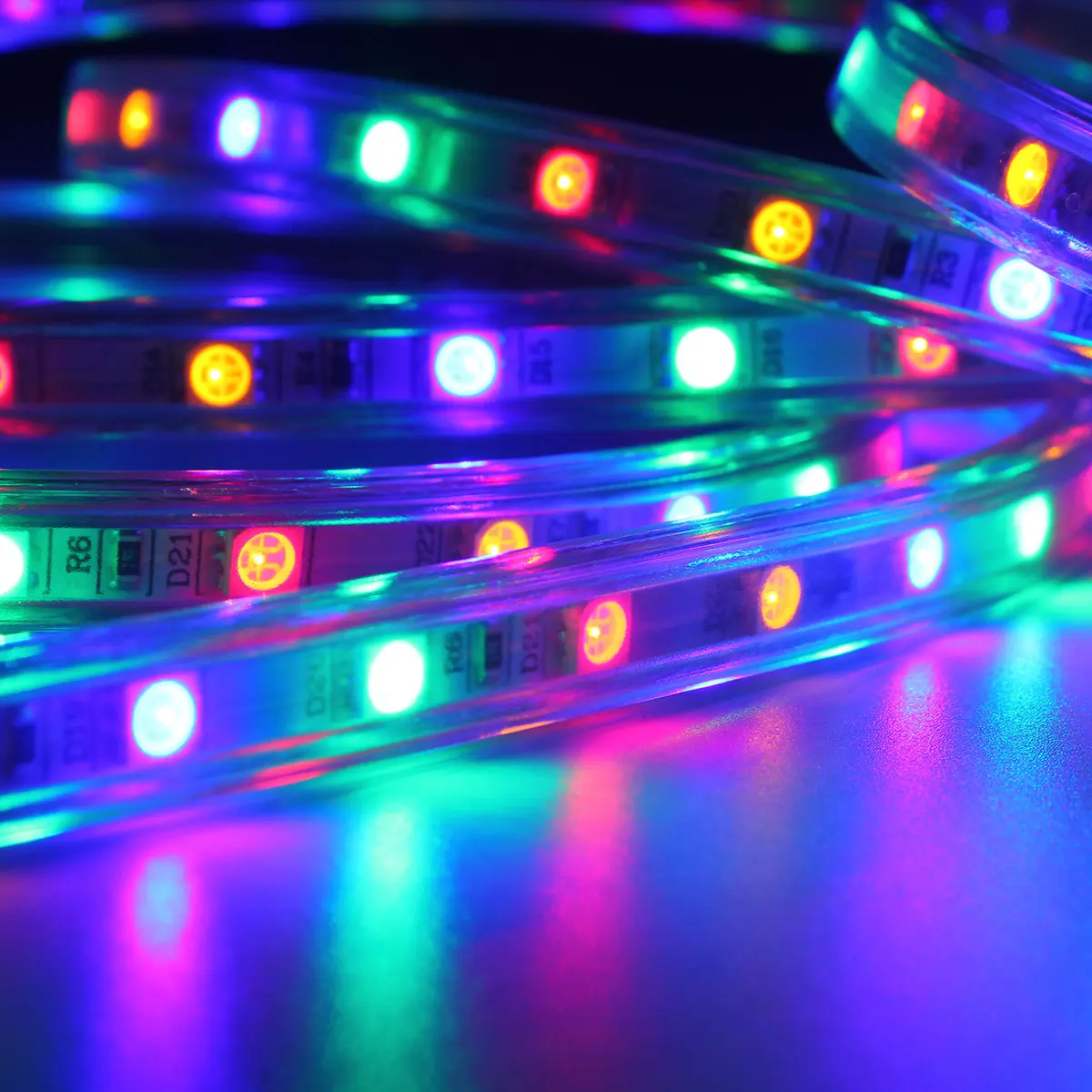 220 V 300 CM 5050 светодиодный SMD открытый IP67 Водонепроницаемый RGB 5050 SMD 60 Светодиодный s/M гибкие ленты канат полосы света вечерние сад