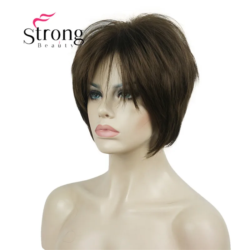 StrongBeauty короткий слоистый блондин Толстый Пушистый полный синтетический парик Тепло ОК