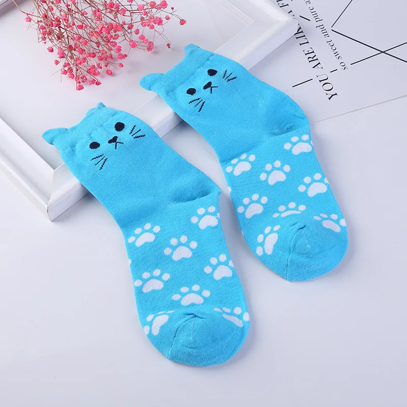 1 пара розовый милый Носки для девочек Для женщин 3D Трехмерная животный принт