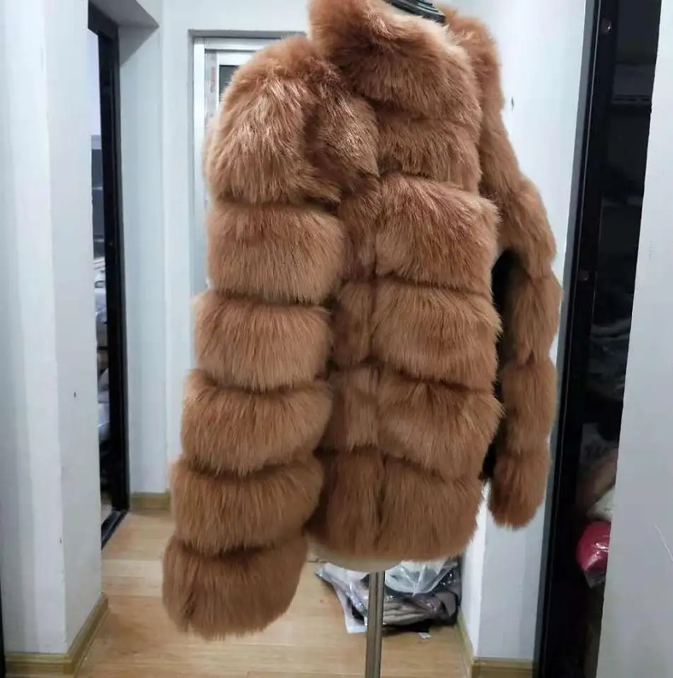XS-4XL размера плюс, зимняя женская Роскошная Шуба из искусственного лисьего меха, тонкая меховая стеганая куртка, толстая верхняя одежда из лисьего меха L1713