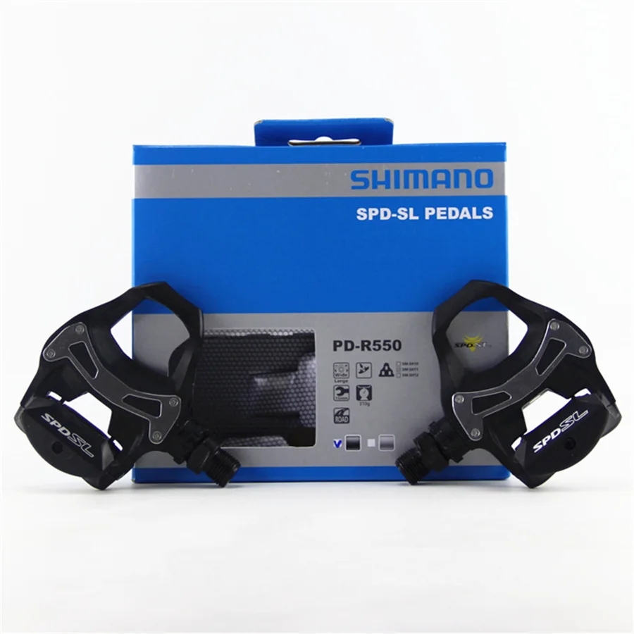 SHIMANO PD R550 педали для шоссейного велосипеда бесцветные с SPD SL бутсы педаль SM SH11