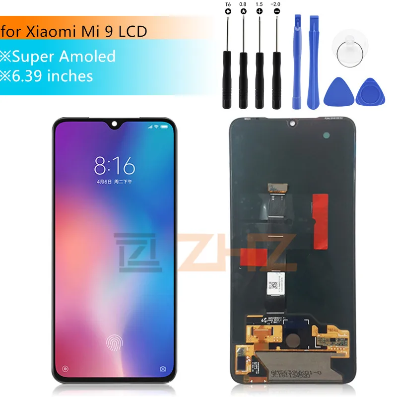 Super Amoled ЖК-экран для xiaomi mi 9 дисплей mi 9 с рамкой ЖК-дисплей кодирующий преобразователь сенсорного экрана в сборе для xiaomi 9 дисплей