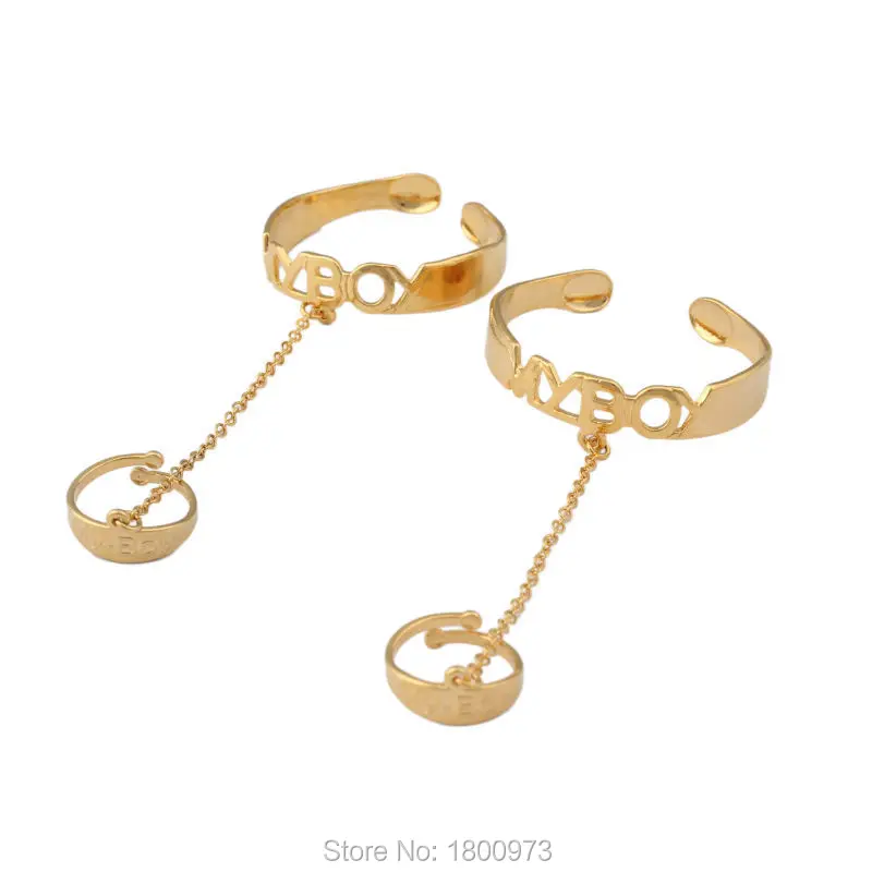 Модные ювелирные украшения браслет с золотым покрытием MYBOYBangles и вместе кольцом