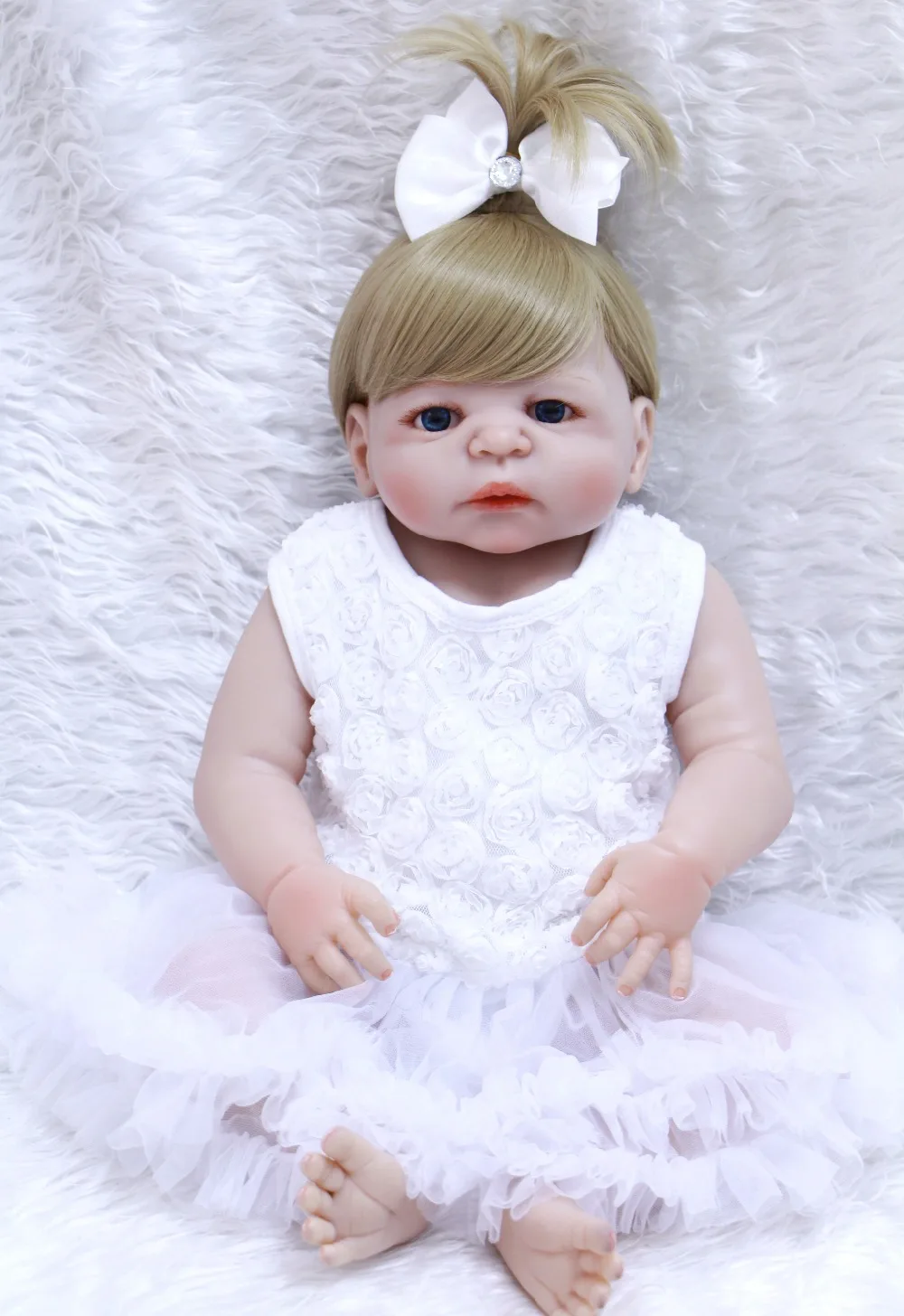 Настоящая 57 см силиконовая кукла для новорожденных девочек игрушка ванны