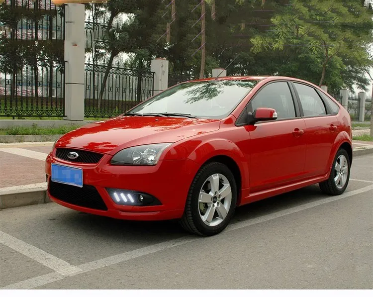 EOsuns led drl Дневной ходовой светильник для Ford focus 2007 с движущимися желтыми поворотниками и синим ночным ходовым светильник