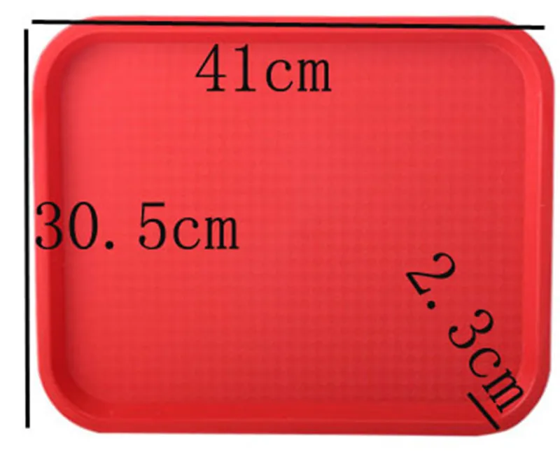 red 41x30.5x2.3 Коричневый красный зеленый желтый оранжевый цвет пластиковая тарелка Фруктовница деревянные чашки для чая торт хлебное блюдо для закусок противоскользящие пластиковый лоток - Цвет: red 41x30.5x2.3
