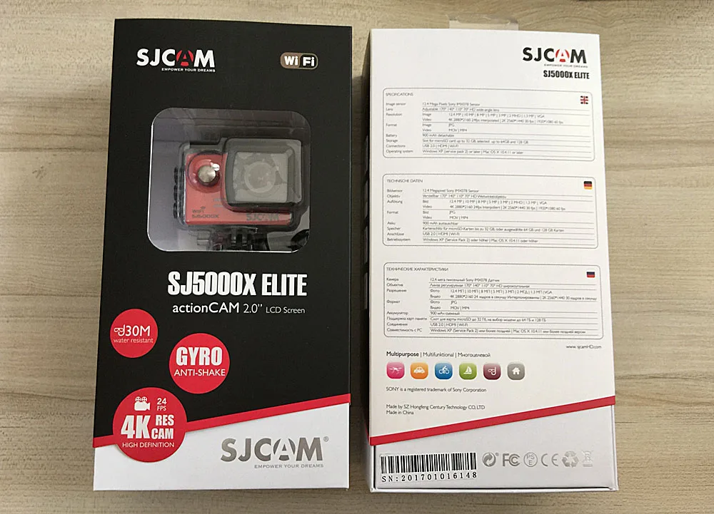 Оригинальная Спортивная Экшн-камера SJCAM SJ5000X Elite Gyro WiFi 4K 24fps 2K 30fps для дайвинга 30M Водонепроницаемая камера NTK96660 SJ 5000 для автомобиля DV