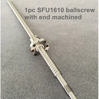 ballscrew sfu1610 650 700 800 900 1000 mm ball screw c7 with 1610 flange single ball nut bkbf12 end machined for cnc parts