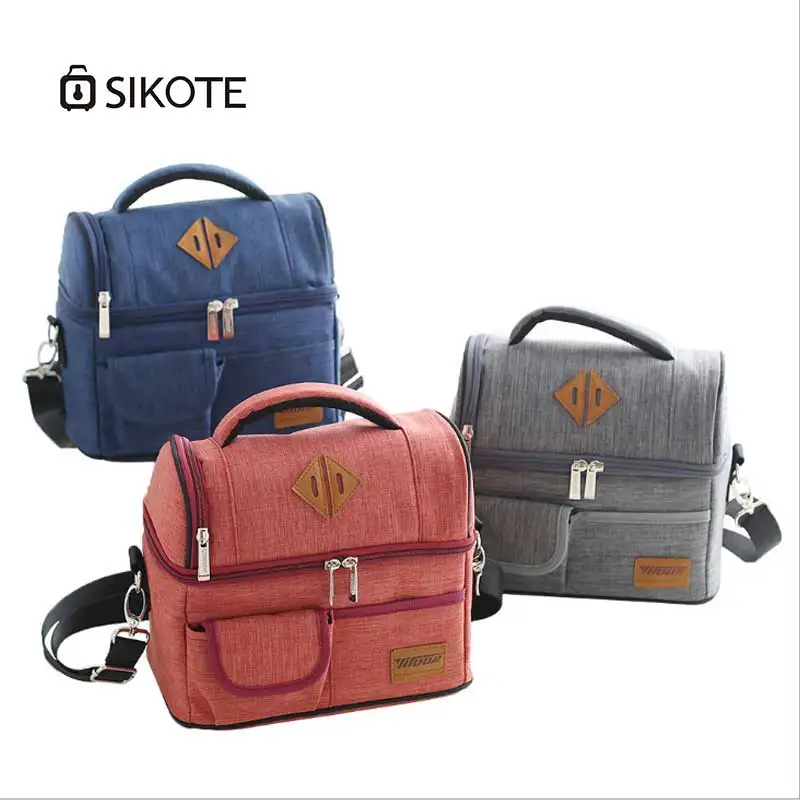 SIKOTE холст Портативная сумка для еды герметичная коробка для завтрака для пикника сумка-холодильник сумки для студенток женщин сумки для ланча сладкий стиль