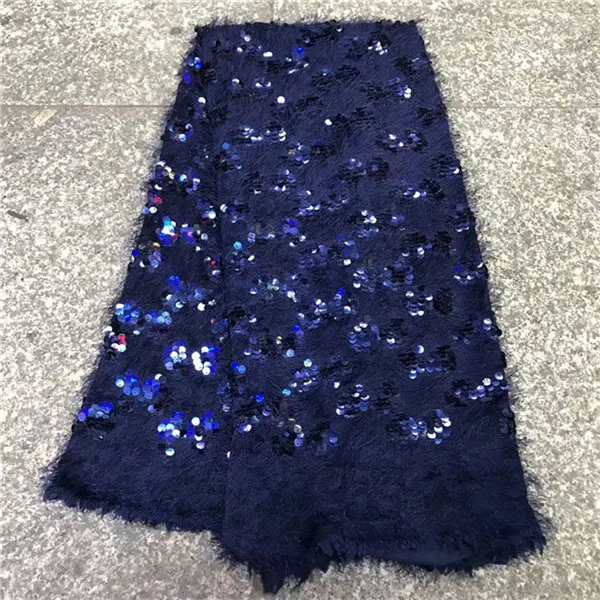 Пушистая основа/3D расшитая блестками кружевная ткань с вышивкой нигерийская для