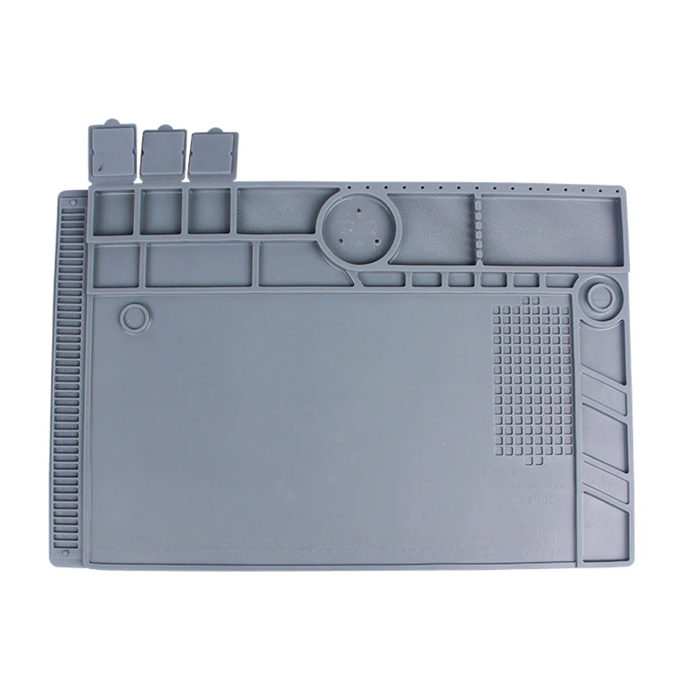 Gray 48 см* 32 см телефон ремонт микроскопа Базовая плита большой платформы высокой термостойкие теплоизоляционные колодки ремонт верстак - Цвет: Gray