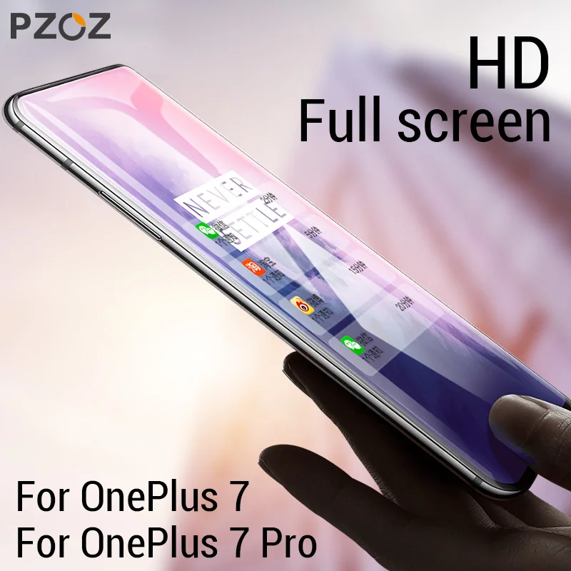 PZOZ закаленное стекло для Oneplus 7 Pro защита экрана полное покрытие пленка для Oneplus7 One plus7 Стекло полный экран защитная пленка