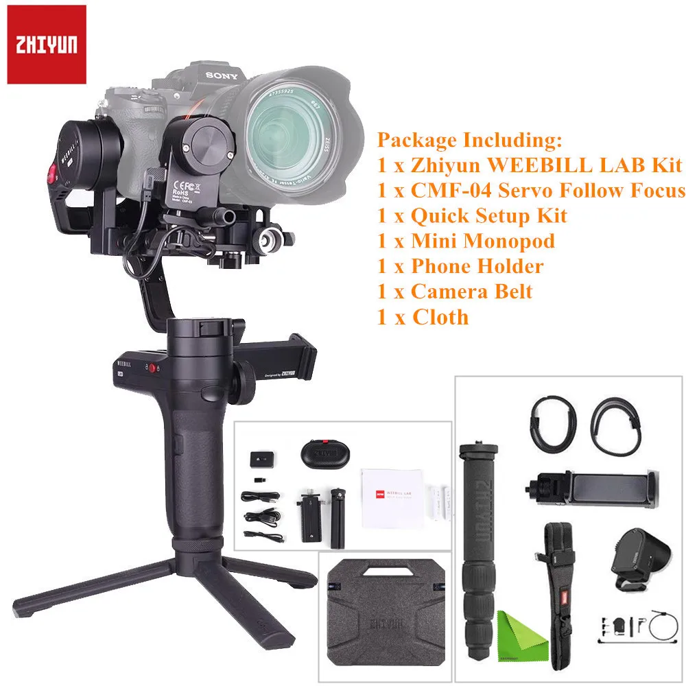 Creator Package Zhiyun-Tech weebill лаборатории 3-осевому гидростабилизатору Ручной Стабилизатор для sony беззеркальных Камера Поддержка Сенсор Управление с быстрым набор для установки - Цвет: Creator Package