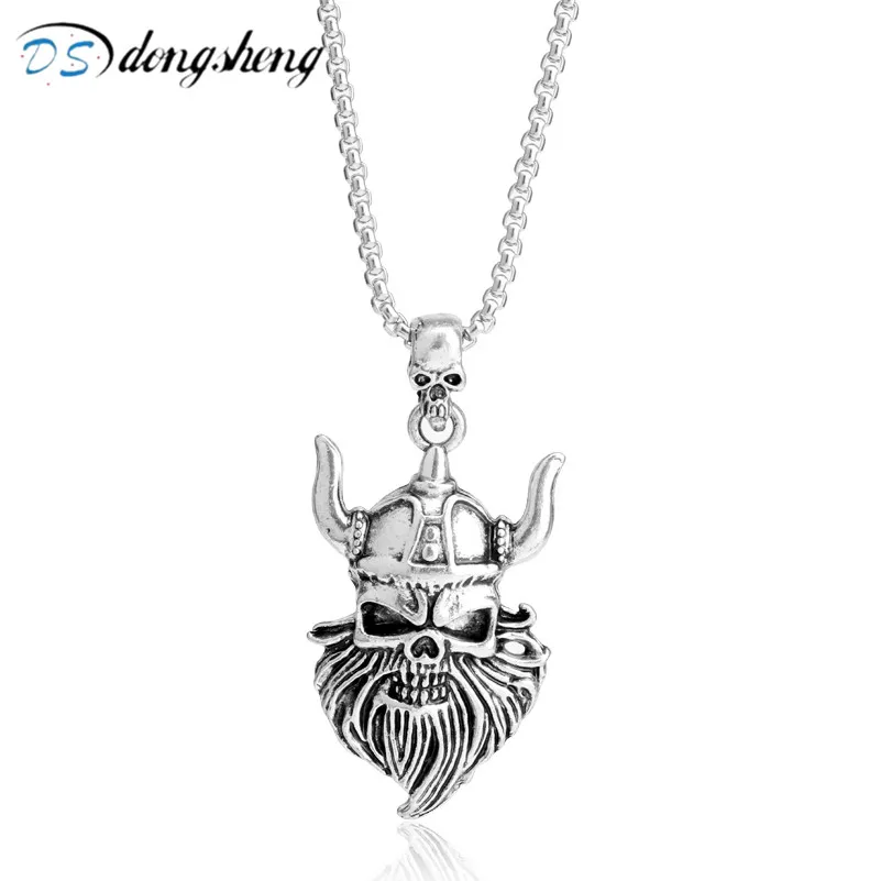 Dongsheng Мужская мода череп голова колье с кулоном в стиле викингов пират косплей