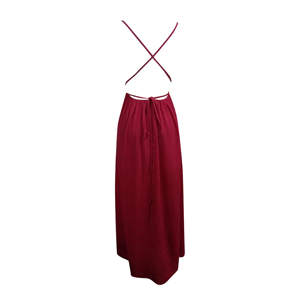 

2019 Woman Summer Fashionable Elegant Sexy V-Neck Chiffon Low-Breast Suspender Bohemian Party Dress Vestido De Festa Longo 50