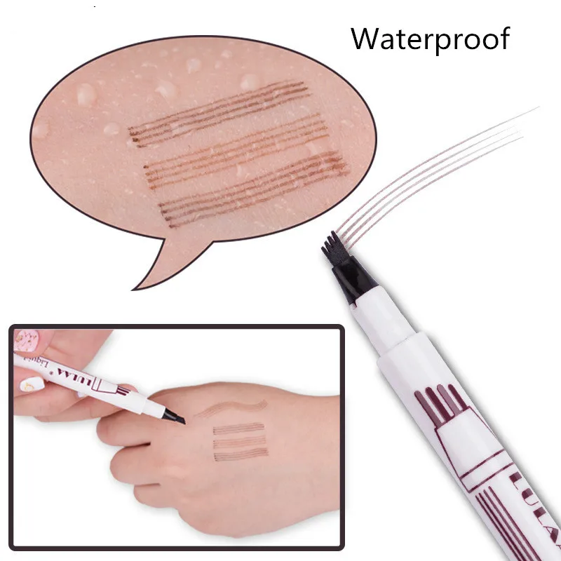 Карандаш для бровей Microblading водостойкая вилка кончик тату 4 головки тонкий эскиз
