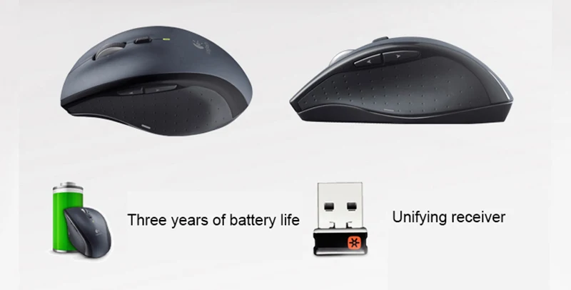 Logitech M705 Беспроводной Мышь лазерный Мышь с красным лазером 2,4 ГГц Беспроводной 1000 точек/дюйм для ПК/ноутбук Windows 10/8/7/Vista для домашнего офиса использования