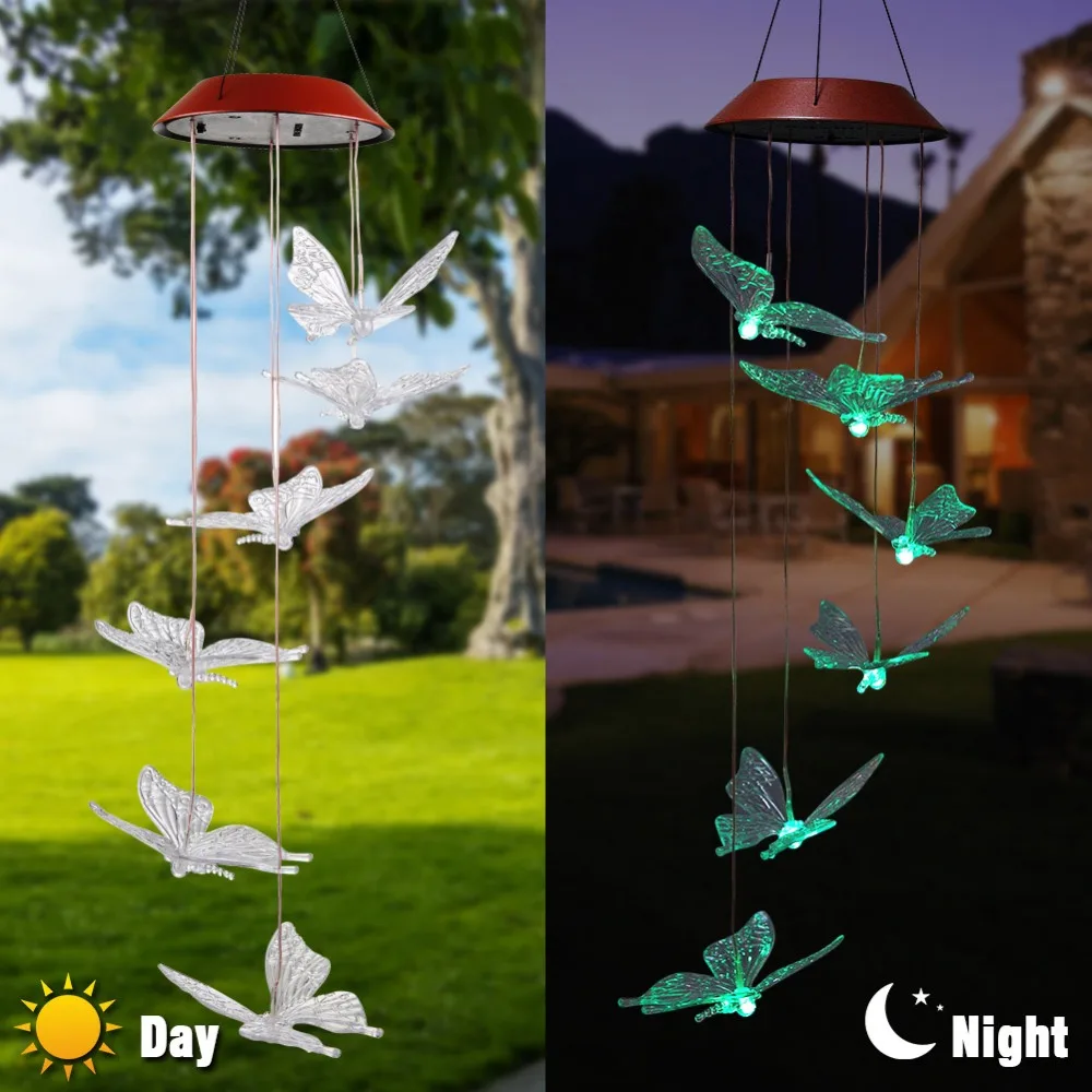 Светодиодная лампа на солнечных батареях изменяющая цвет напольный подвесной