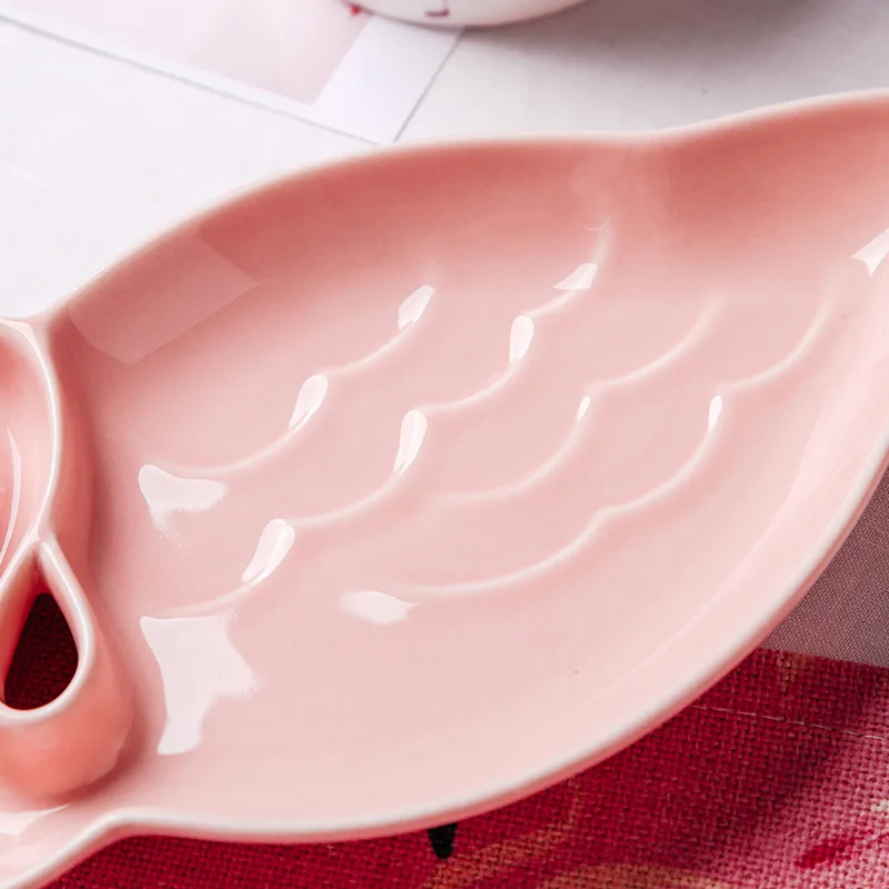 Керамические блюда с фламинго креативная цветная глазурованная тарелка для