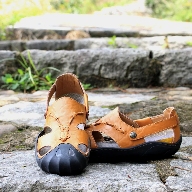 Мужские кожаные сандалии сезон лето коллекция 2019 года обувь ручной работы для